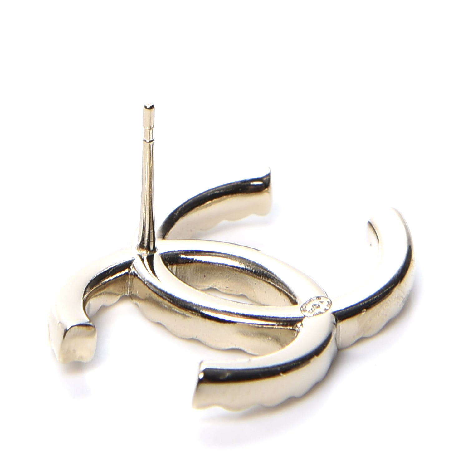 Chanel Crystal CC Large Stud Earrings Gold 3 of 4