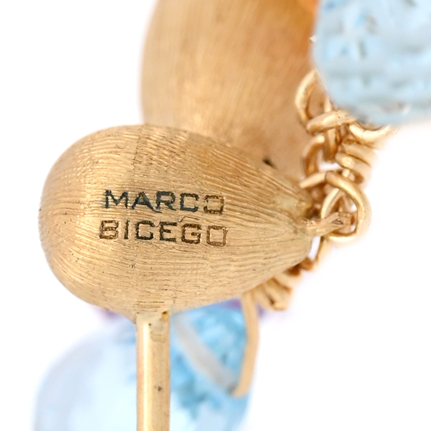 Marco Bicego 18K Yellow Gold Multi Gemstone Paradise Drop Earrings 4 of 4