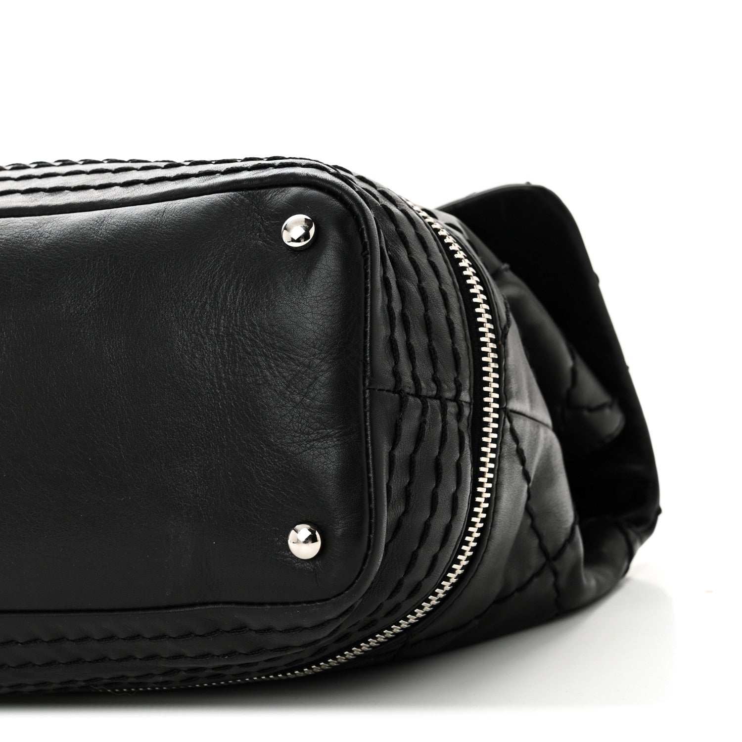 Chanel Calfskin Stitched Large Expandable Flap Bag Black 1758704
