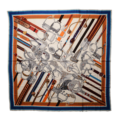 Hermes Cashmere Silk Concours D'Etriers Shawl 140 1 of 6