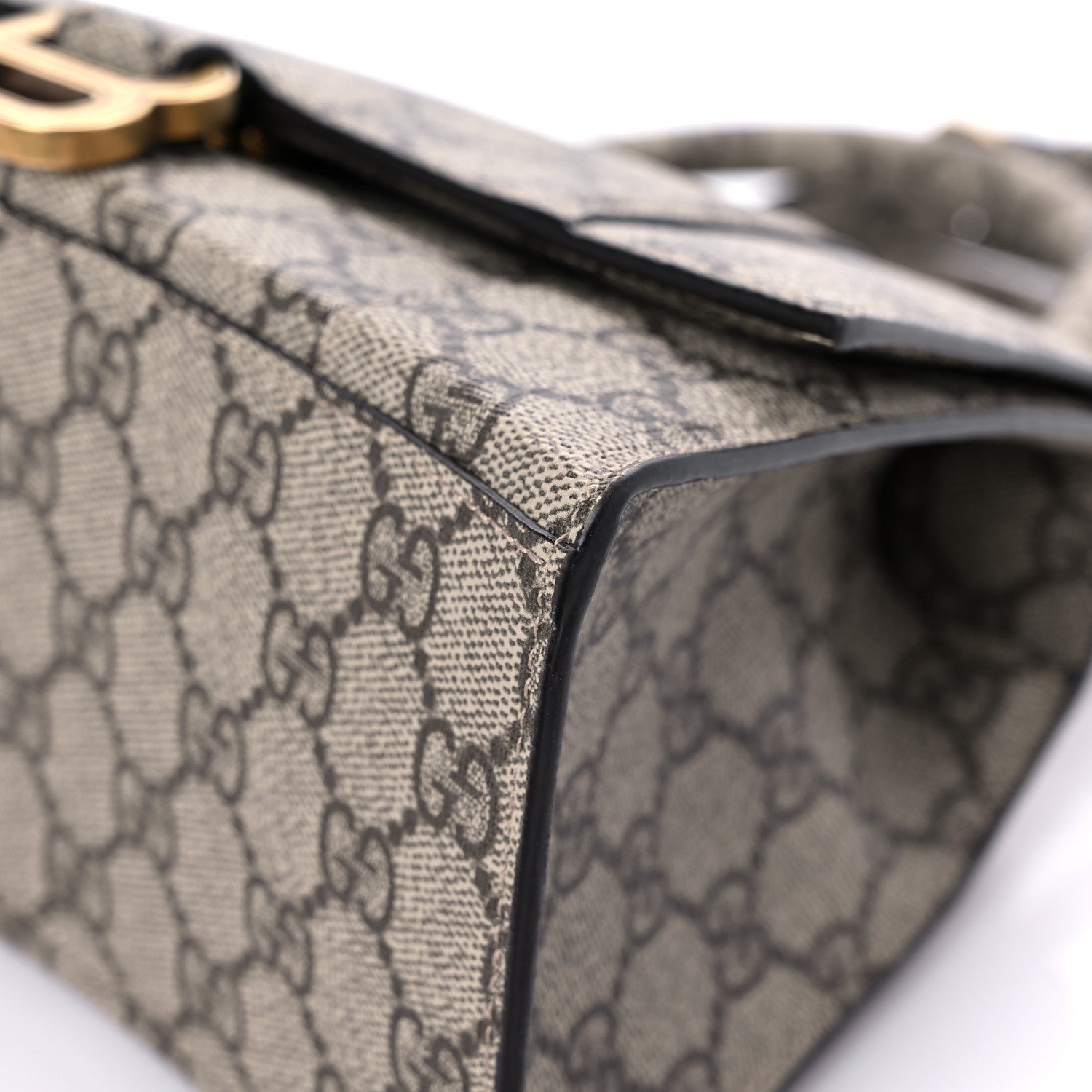 Balenciaga X GUCCI GG Supreme Monogram Small Hourglass Top Handle Bag Beige Ebony 8 of 10