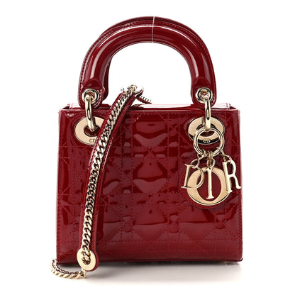Christian Dior Patent Cannage Mini Lady Dior Red 1 of 9