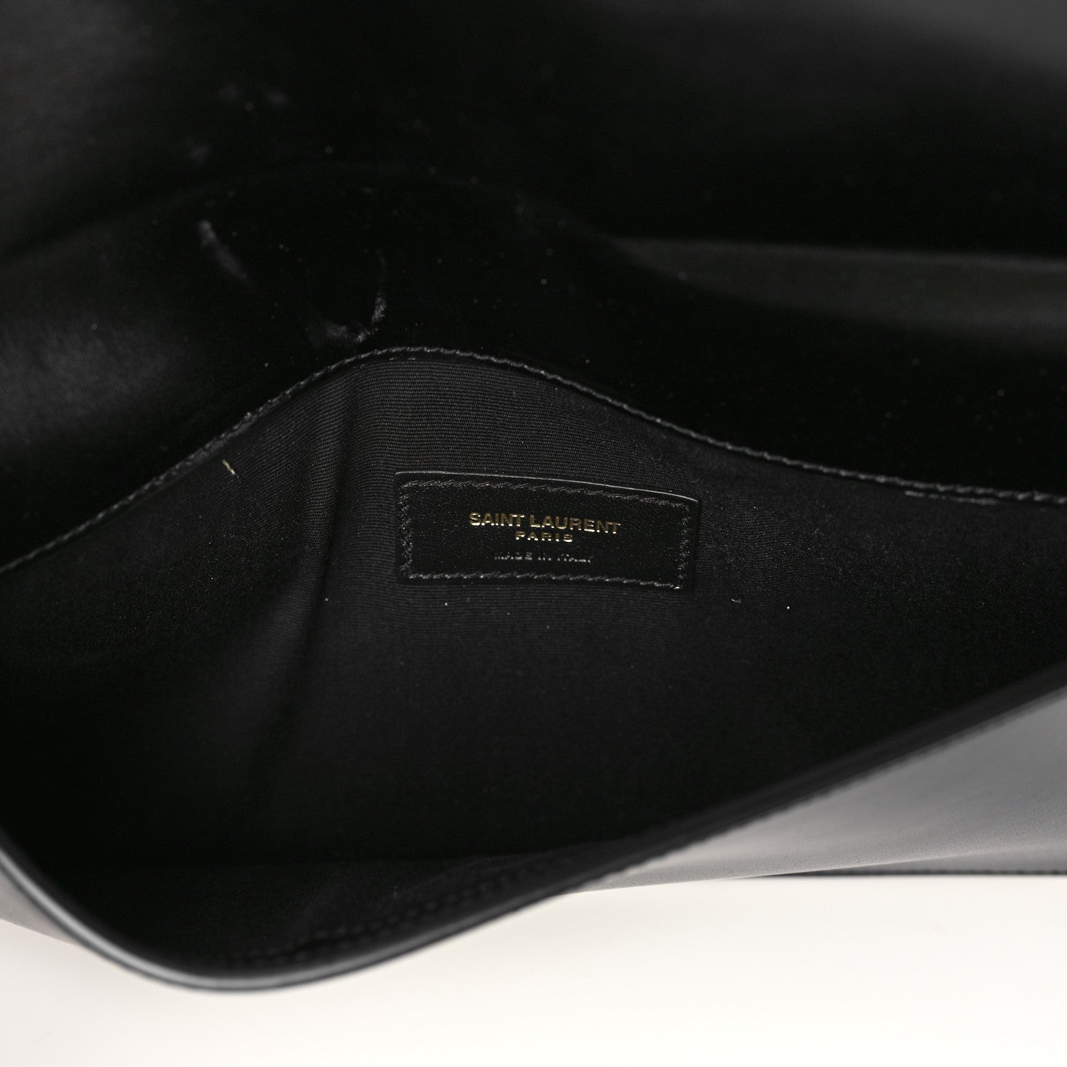 Saint Laurent Smooth Shiny Calfskin Monogram Uptown Pouch Black 6 of 8