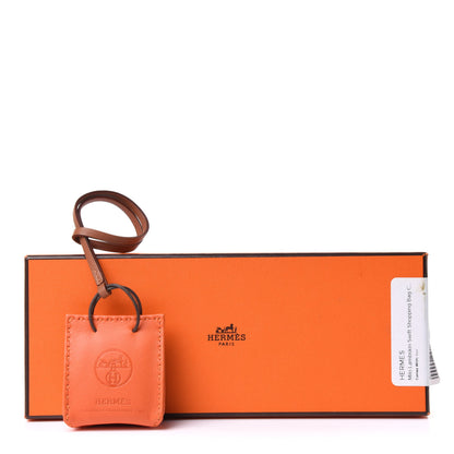 Hermes Milo Lambskin Swift Shopping Bag Charm Feu Gold 5 of 5