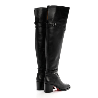 Christian Louboutin Calfskin Karialta 70 Over The Knee Boots 40.5 Black 4 of 8