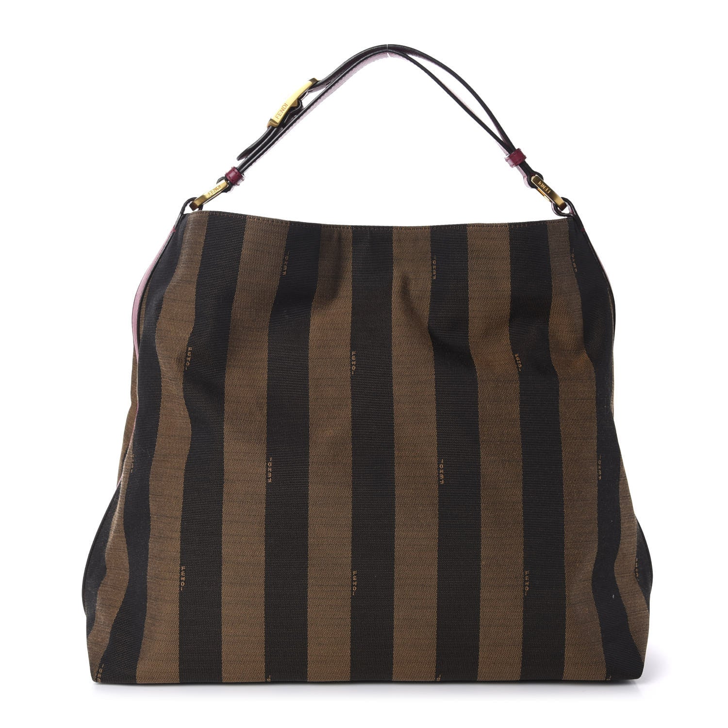 Fendi Pequin Vitello Large Hobo Tobacco Amarena 1 of 12