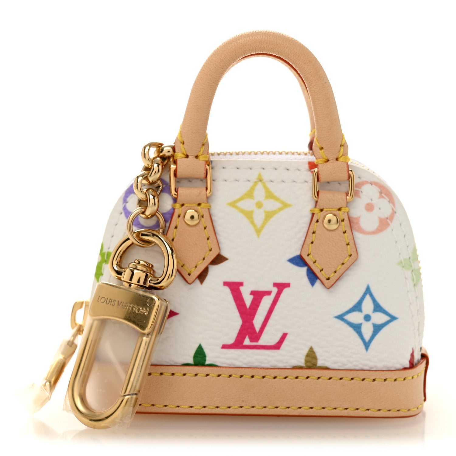 Louis Vuitton LV x TM Monogram Multicolor Micro Alma Bag Charm White 1 of 9