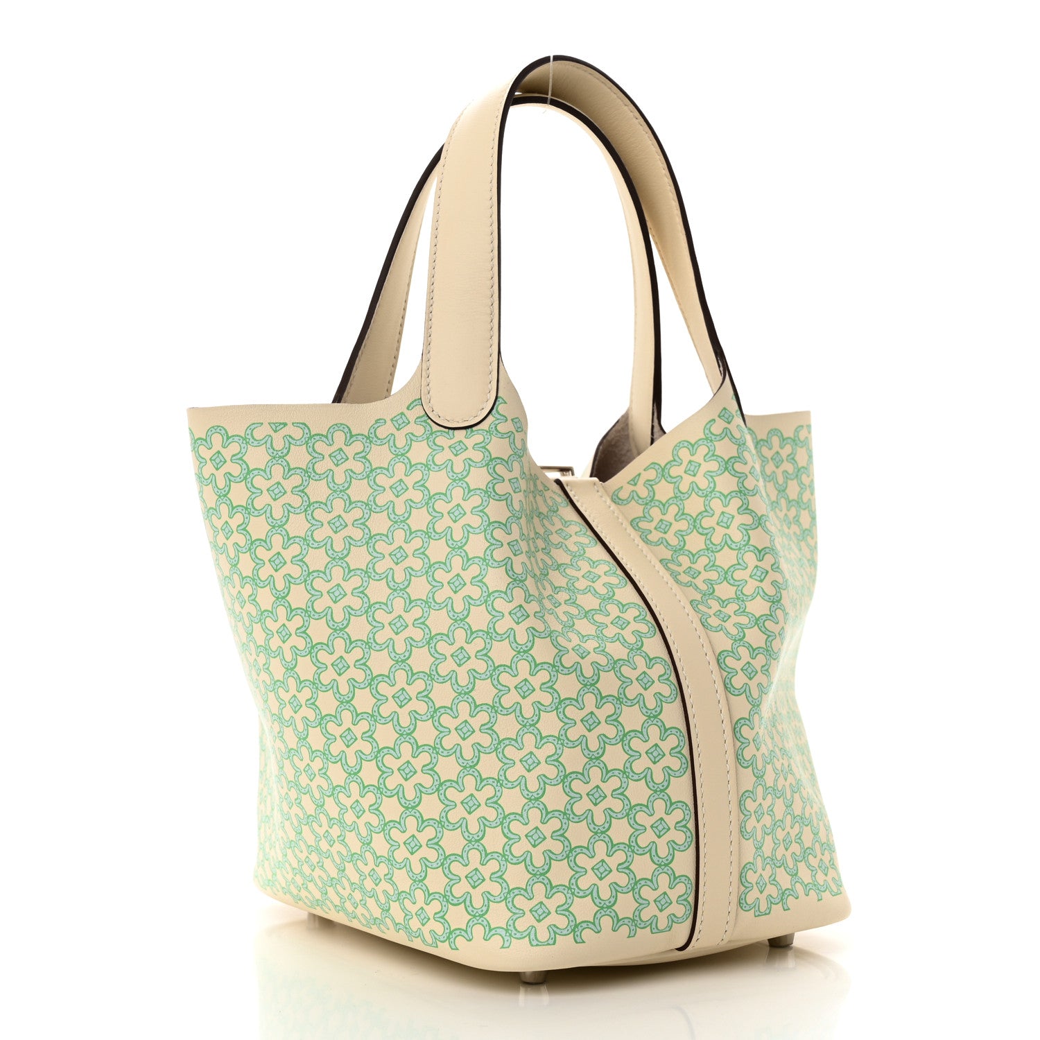 Hermes Swift Lucky Daisy Picotin Lock 18 PM Nata Vert 2 of 9