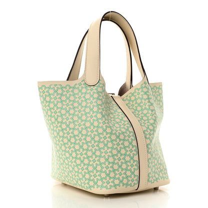 Hermes Swift Lucky Daisy Picotin Lock 18 PM Nata Vert 2 of 9