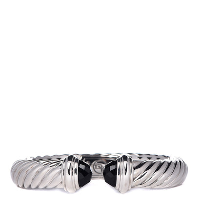 David Yurman Sterling Silver Black Onyx 10mm Waverly Bracelet 1 of 4