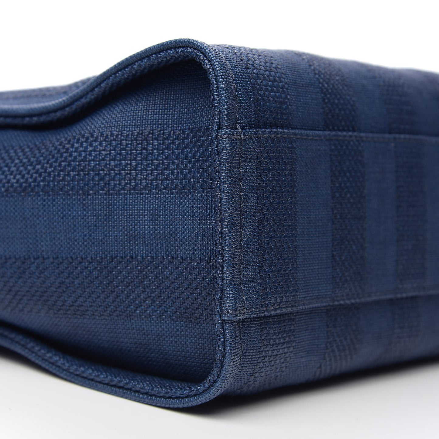 Mixed Fibers Striped Small Deauville Tote Navy Blue