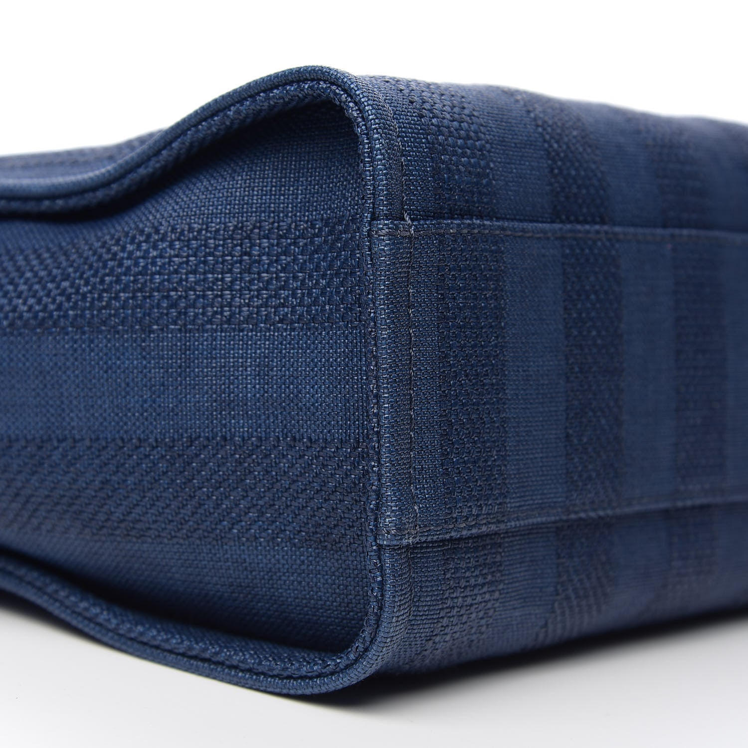 Chanel Mixed Fibers Striped Small Deauville Tote Navy Blue 7 of 9