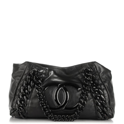 Chanel Calfskin Modern Chain Rhodoid East West Tote Black 1 of 7