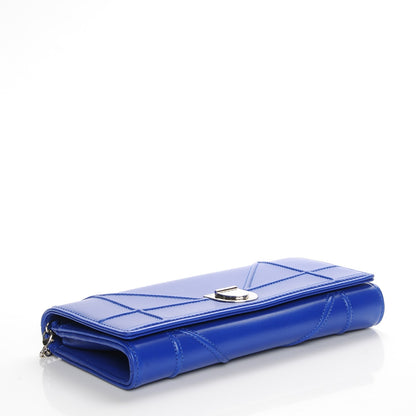 Christian Dior Lambskin Diorama Croisiere Chain Wallet Blue 4 of 8