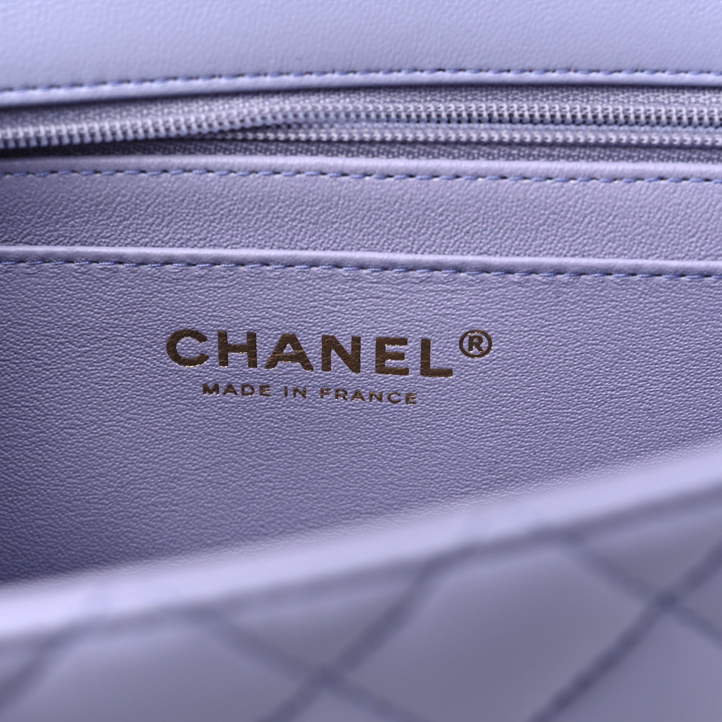 Lambskin Quilted Mini Top Handle Rectangular Flap Light Purple