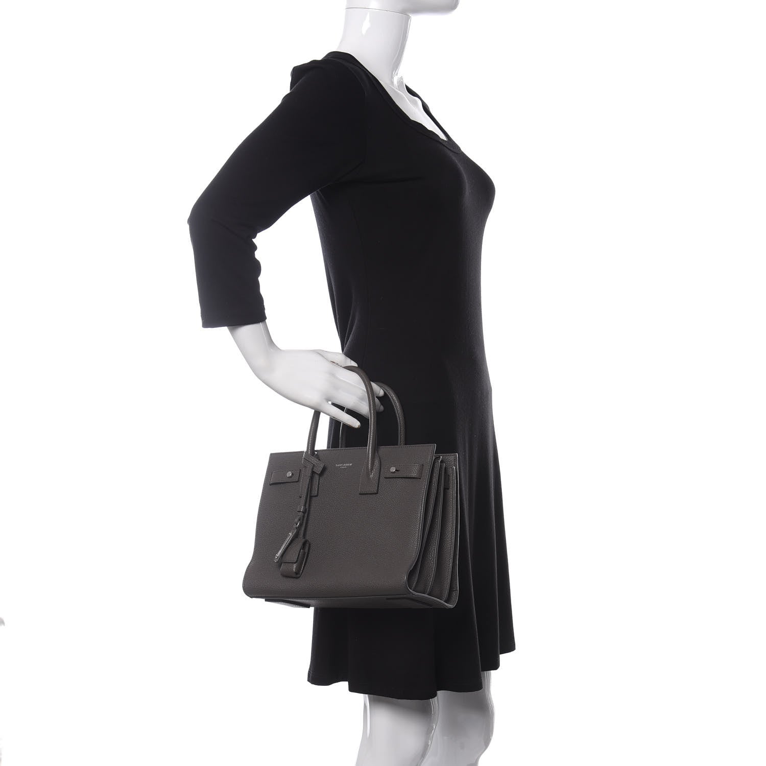Saint Laurent Grained Calfskin Baby Sac De Jour Supple Fog 2 of 11