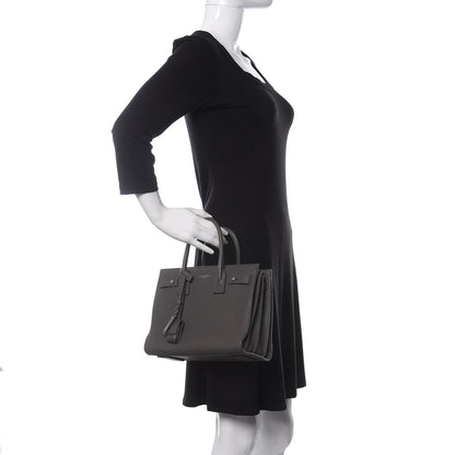 Saint Laurent Grained Calfskin Baby Sac De Jour Supple Fog 2 of 11