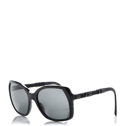 Chanel Baguette Crystal Polarized Square Sunglasses 5308-B Black 1 of 8