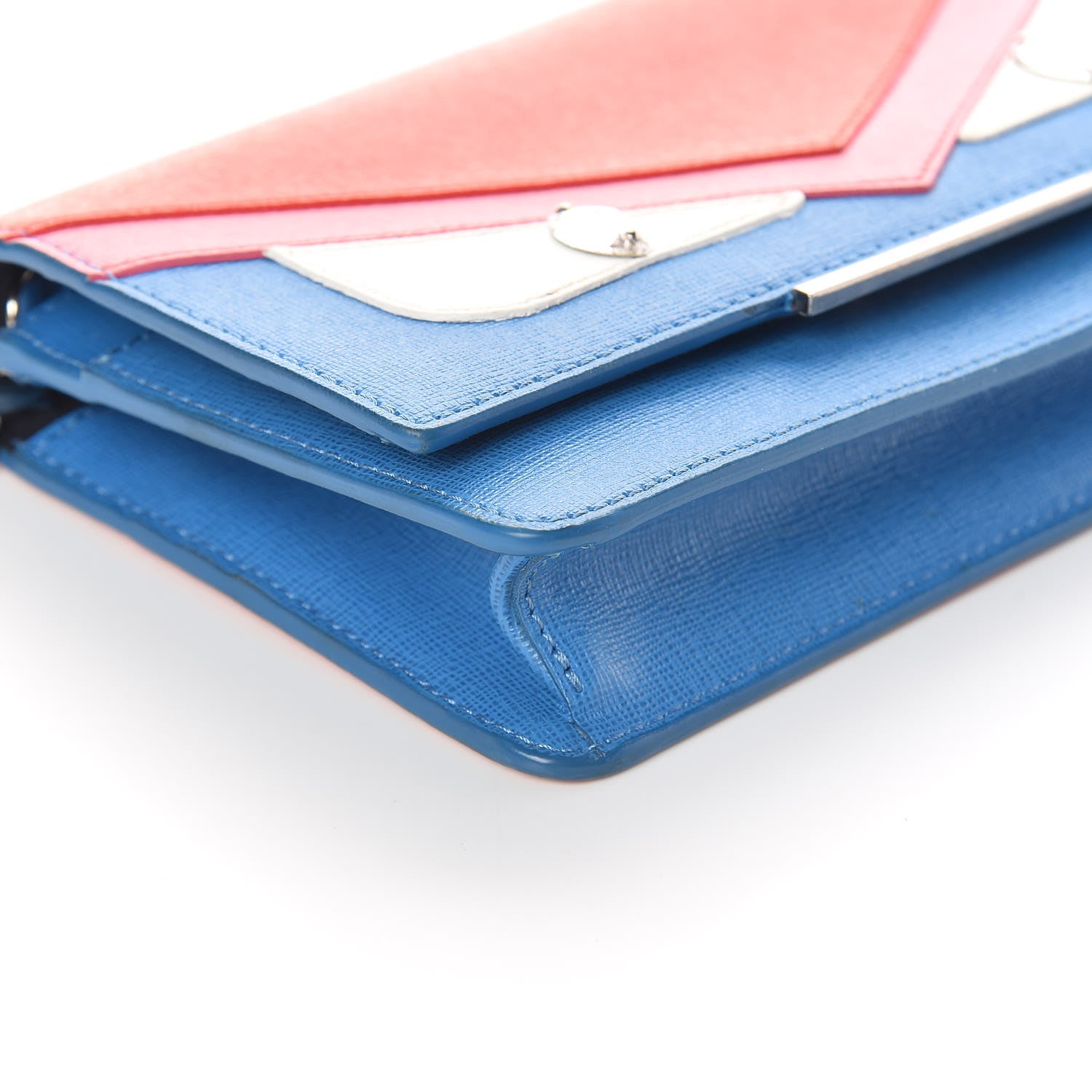Fendi Vitello Elite Crystal Monster Eyes Tube Wallet On Chain Blue Royal Multicolor 9 of 11
