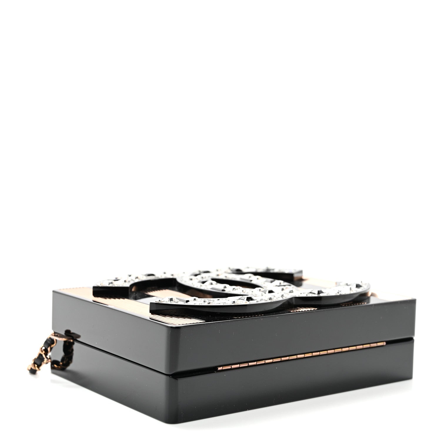 Chanel Plexiglass Crystal CC Minaudiere Clutch Black Copper 4 of 11