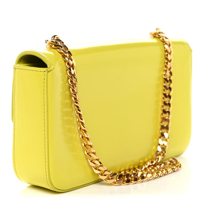 Celine Shiny Calfskin Cuir Triomphe Chain Shoulder Bag Anis 3 of 12