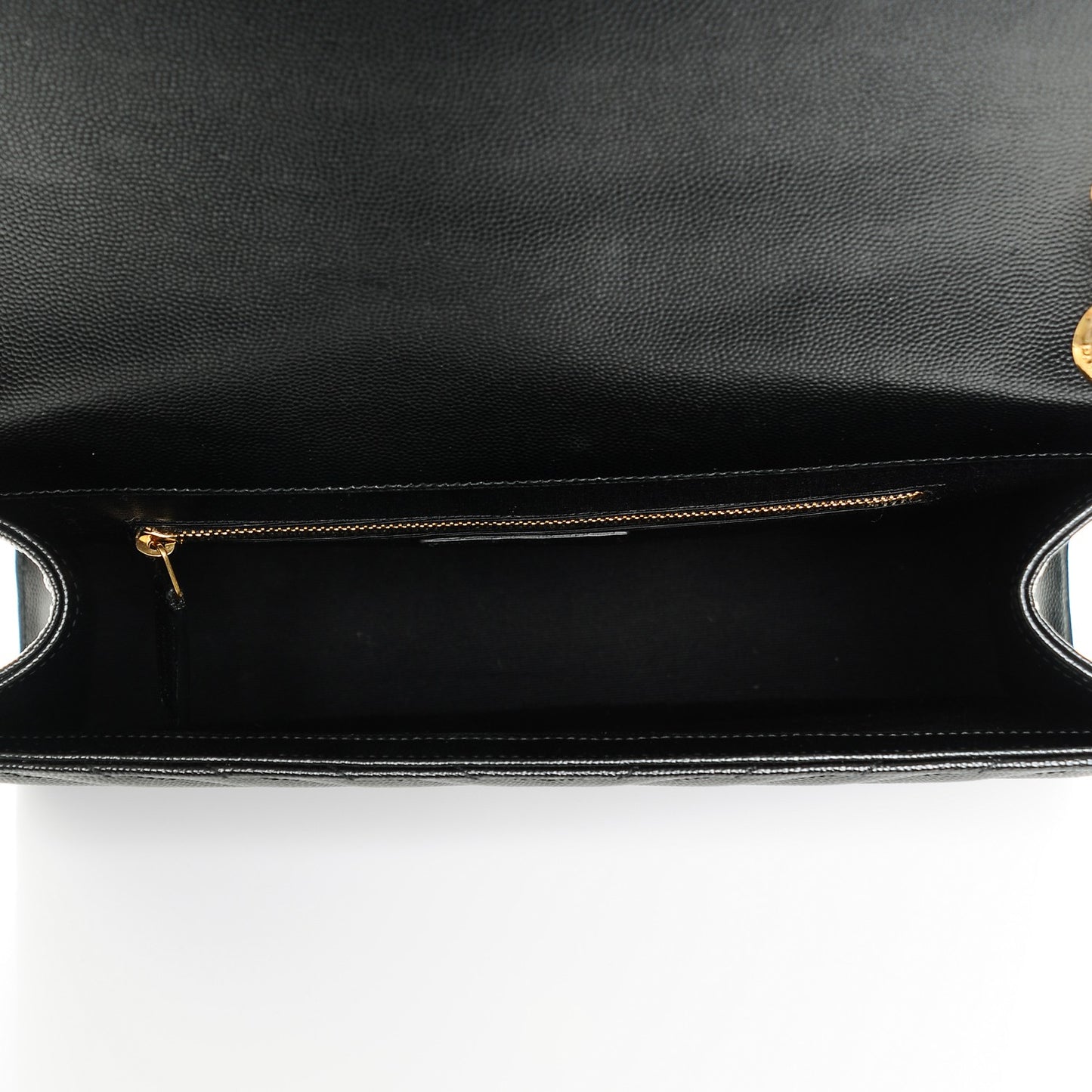 Grain De Poudre Matelasse Chevron Large Monogram Satchel Black