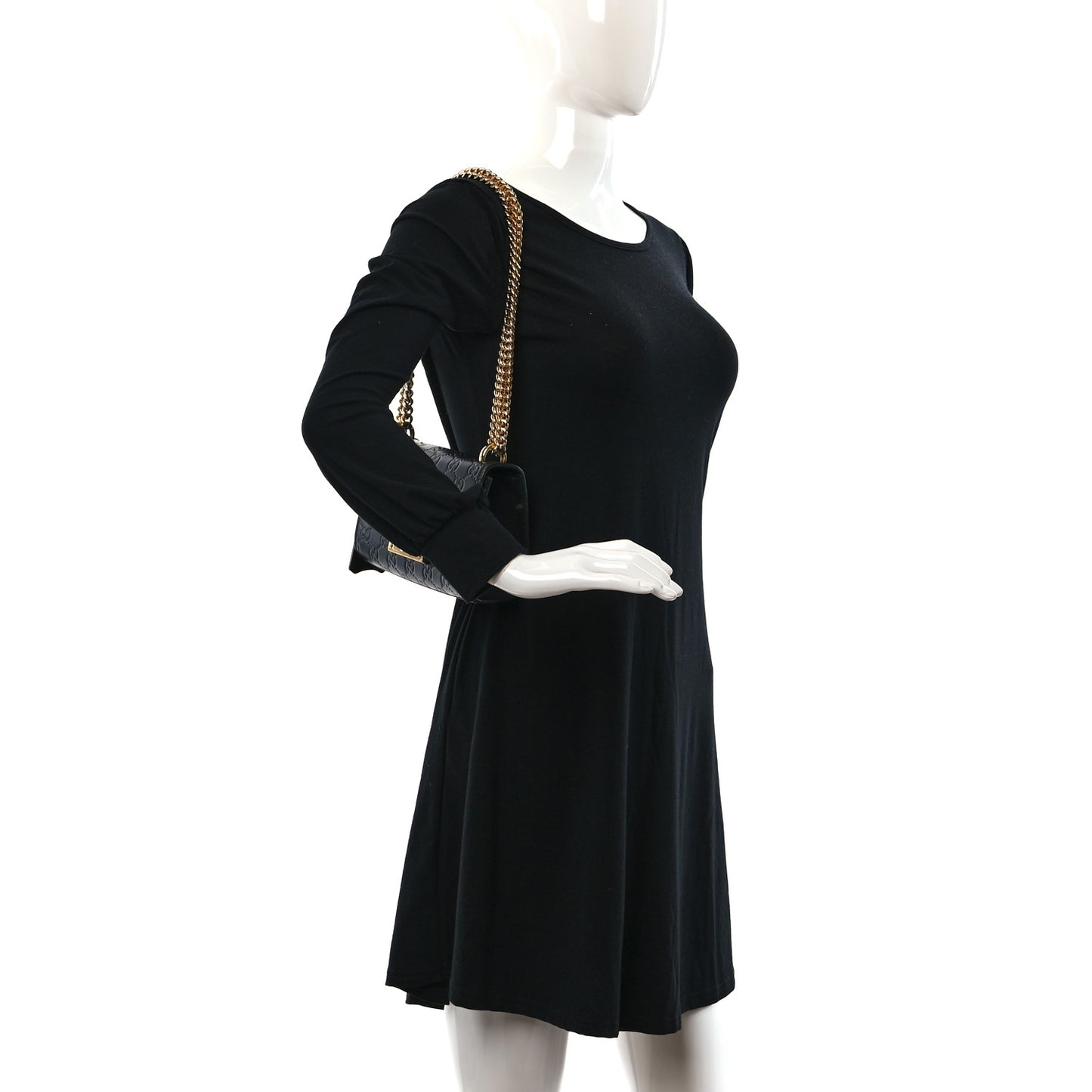 Guccissima Small Padlock Shoulder Bag Black