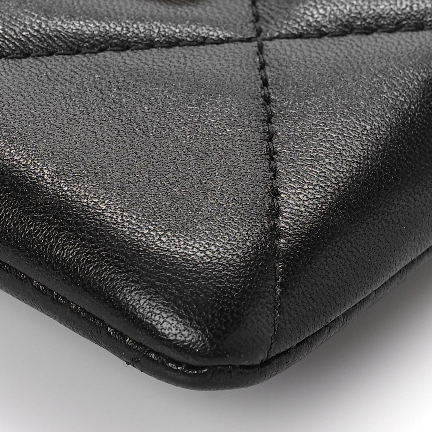 Chanel Lambskin Quilted Chanel 19 Zip Card Holder Wallet Black 9 of 10