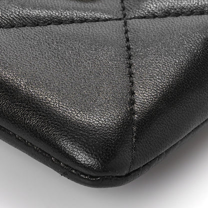 Chanel Lambskin Quilted Chanel 19 Zip Card Holder Wallet Black 9 of 10