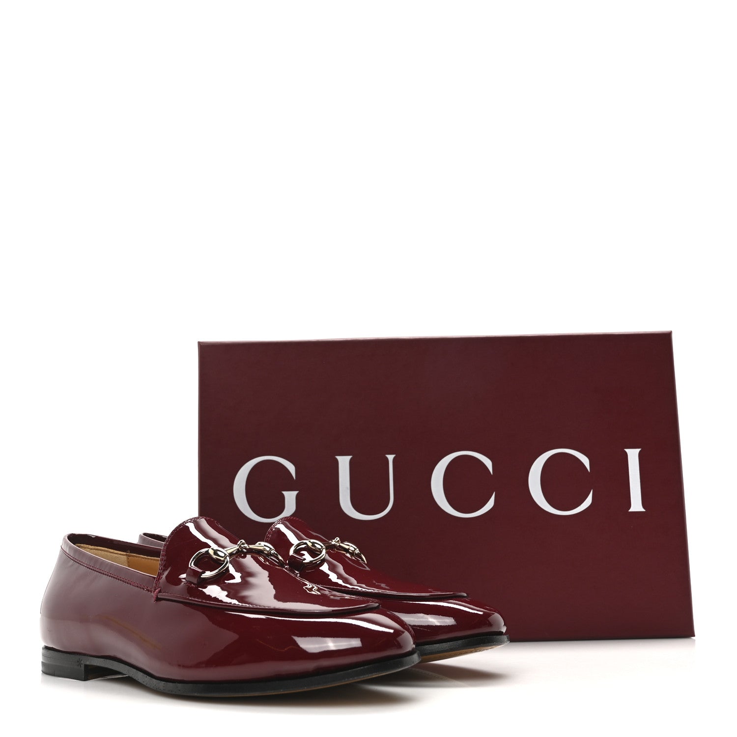 Gucci Vitello Vernice Soft Nappa Womens Jordaan Loafers 36 Rosso Ancora 10 of 10