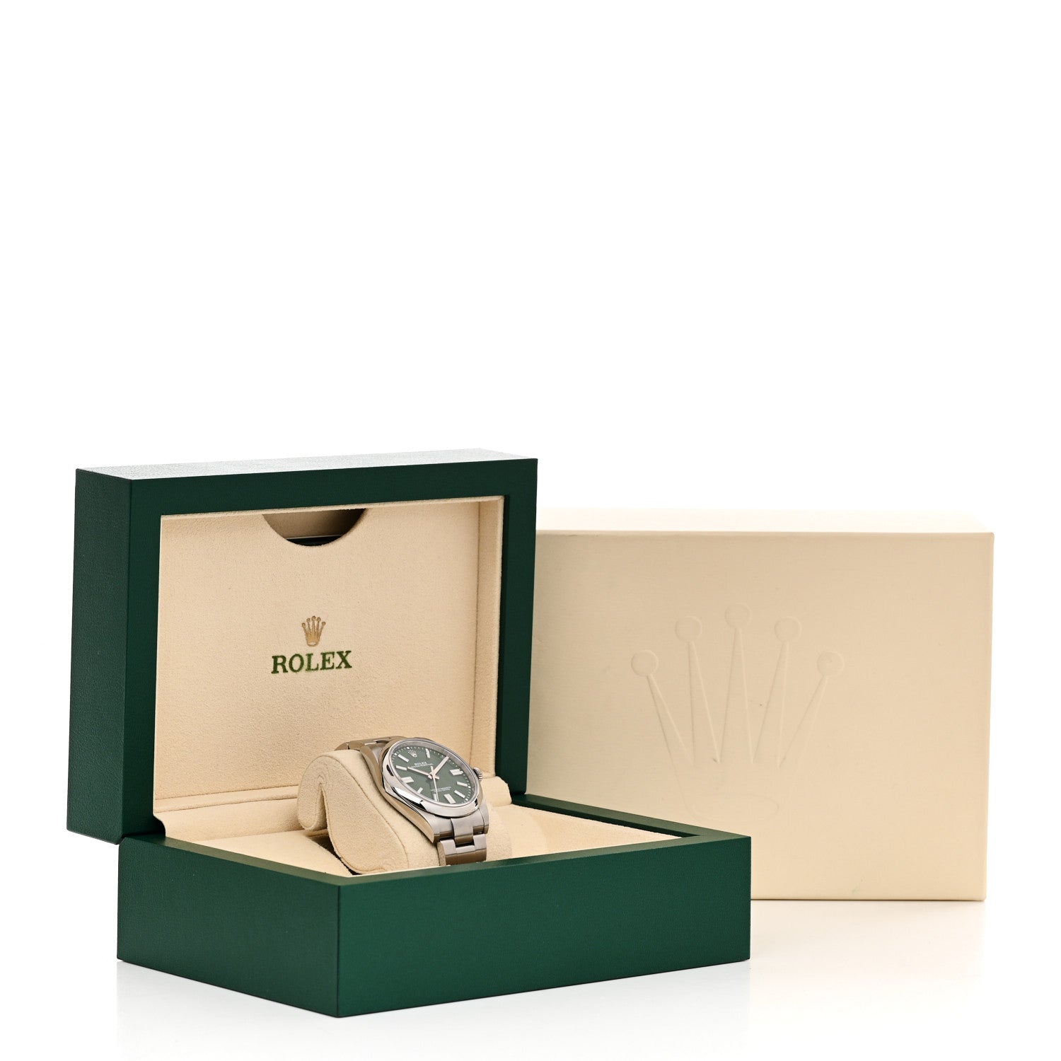 Rolex Stainless Steel 41mm Oyster Perpetual Watch Green 124300 5 of 5
