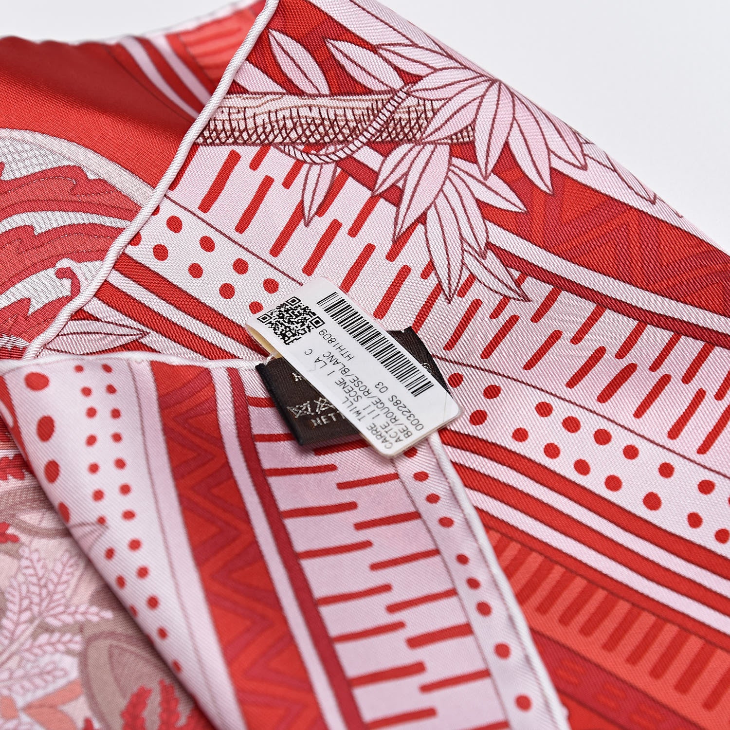 Hermes Silk Acte III Scene I La Clairiere Scarf 90 Rouge Rose Blanc 3 of 5