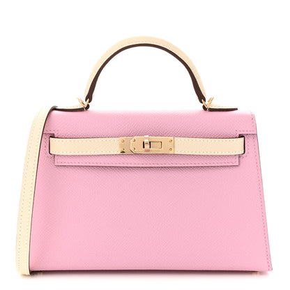 Hermes Epsom Horseshoe Mini Kelly Sellier 20 Mauve Sylvestre Craie 1 of 11