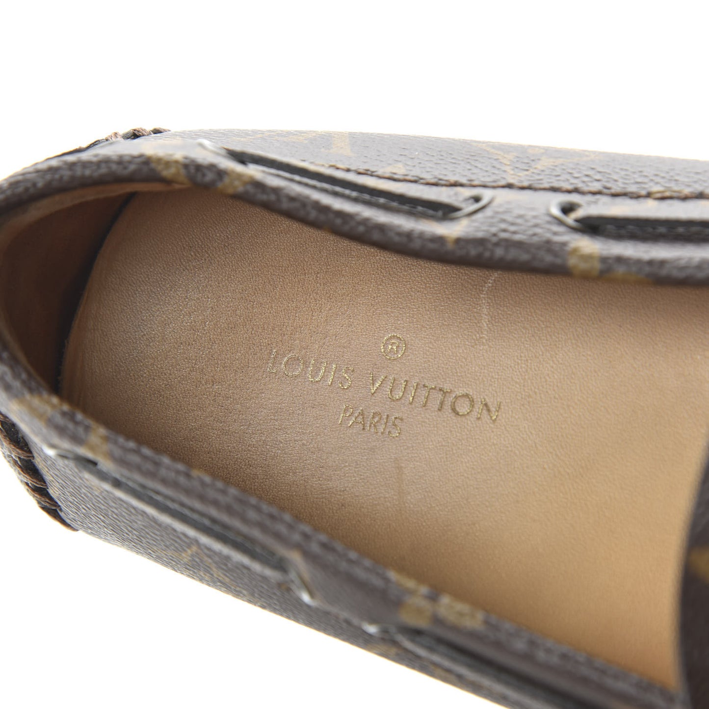 Monogram Mens Arizona Car Shoe Moccasin Loafers 12 Macassar