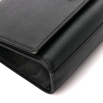 Saint Laurent Grain De Poudre Medium Classic Monogram Kate Satchel Black 10 of 11