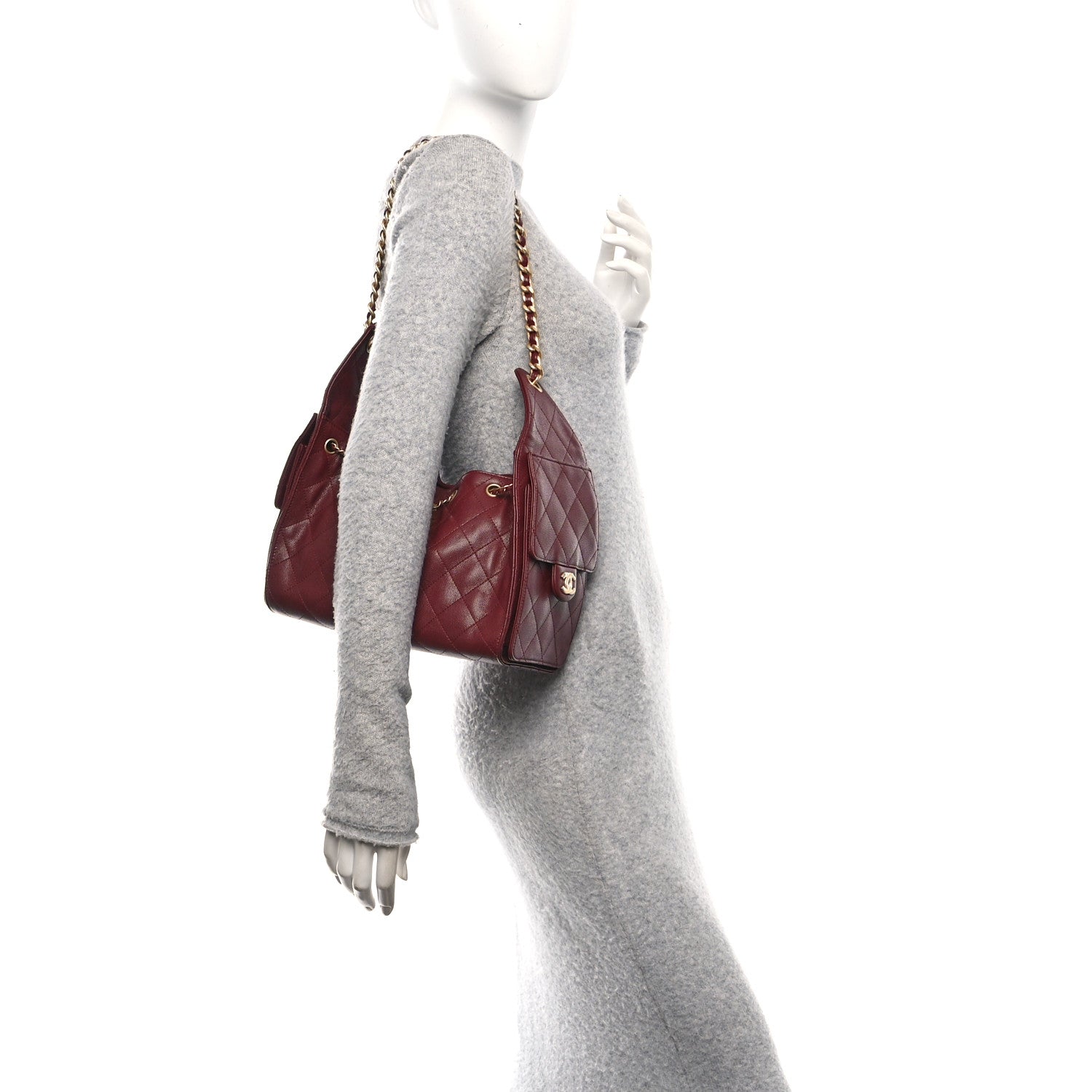Chanel Caviar Quilted Small Chanel 25 Handbag Burgundy 2 of 10