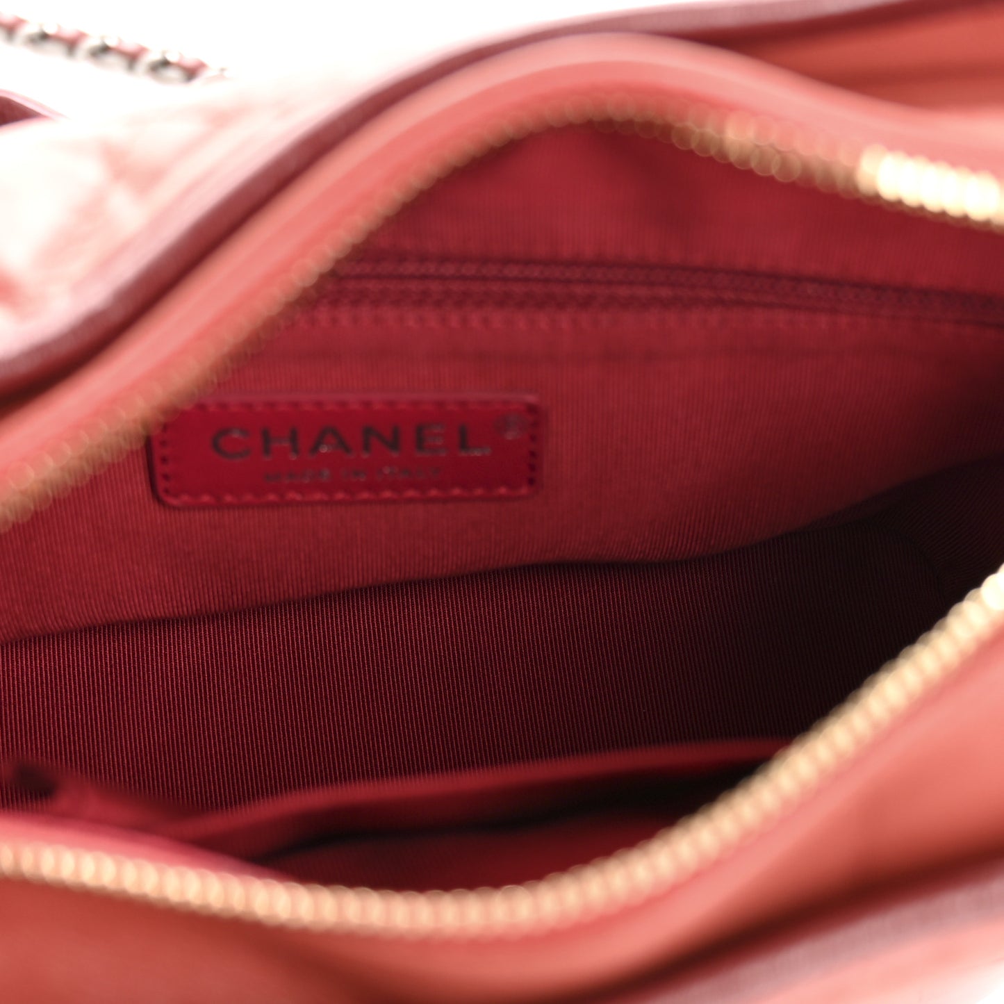 Aged Calfskin Quilted Small Gabrielle Hobo Red