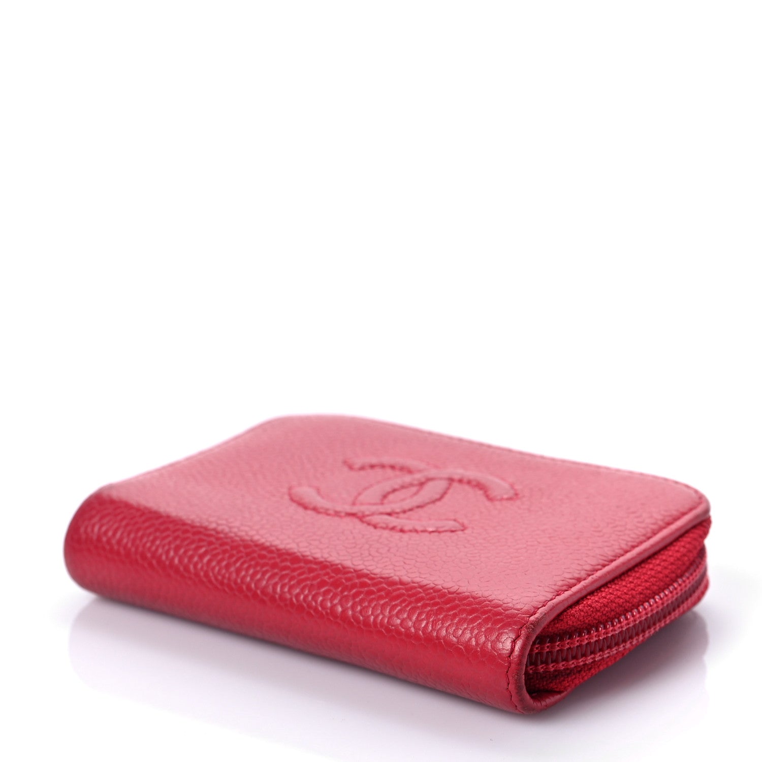 Chanel Caviar Timeless CC Zip Around Coin Purse Red 9 of 10