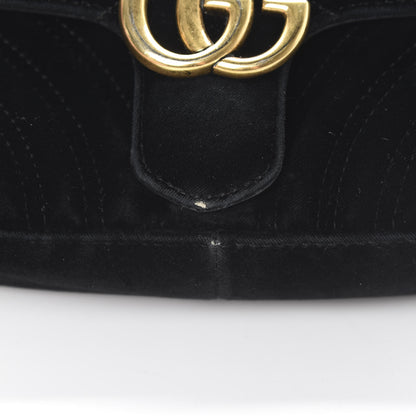 Gucci Velvet Matelasse Mini GG Marmont Shoulder Bag Black 16 of 20