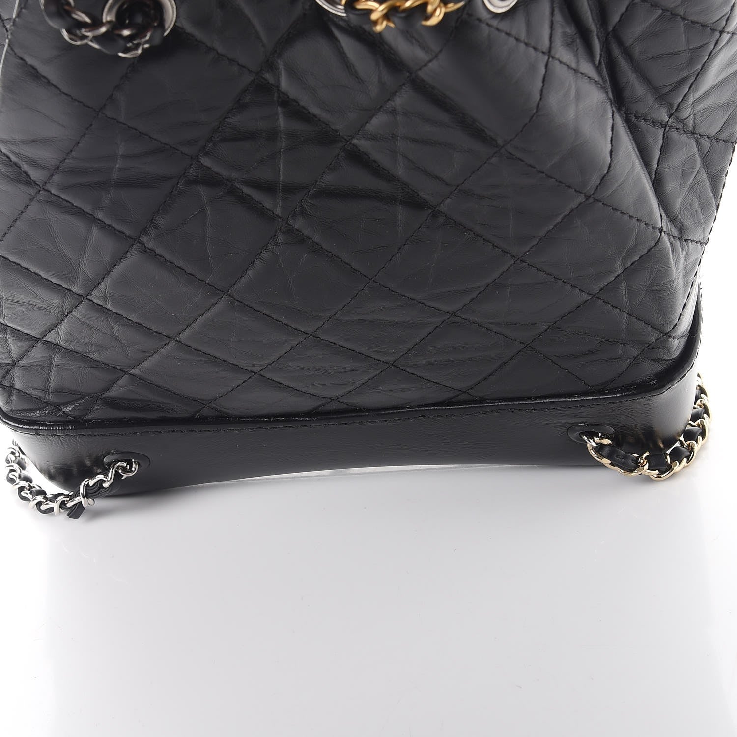 Chanel Aged Calfskin Quilted Gabrielle Backpack Black 10 of 14