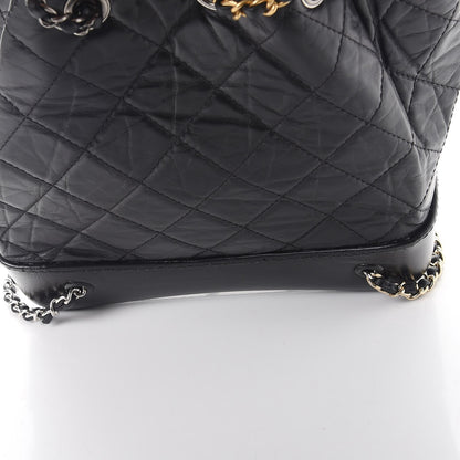 Chanel Aged Calfskin Quilted Gabrielle Backpack Black 10 of 14