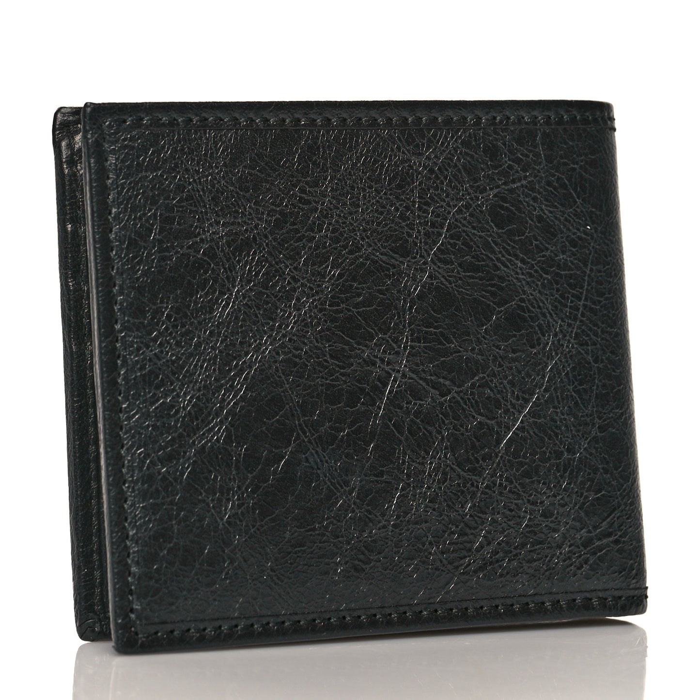 Fluffy Calfskin Morpheus Bi-Fold Wallet Black