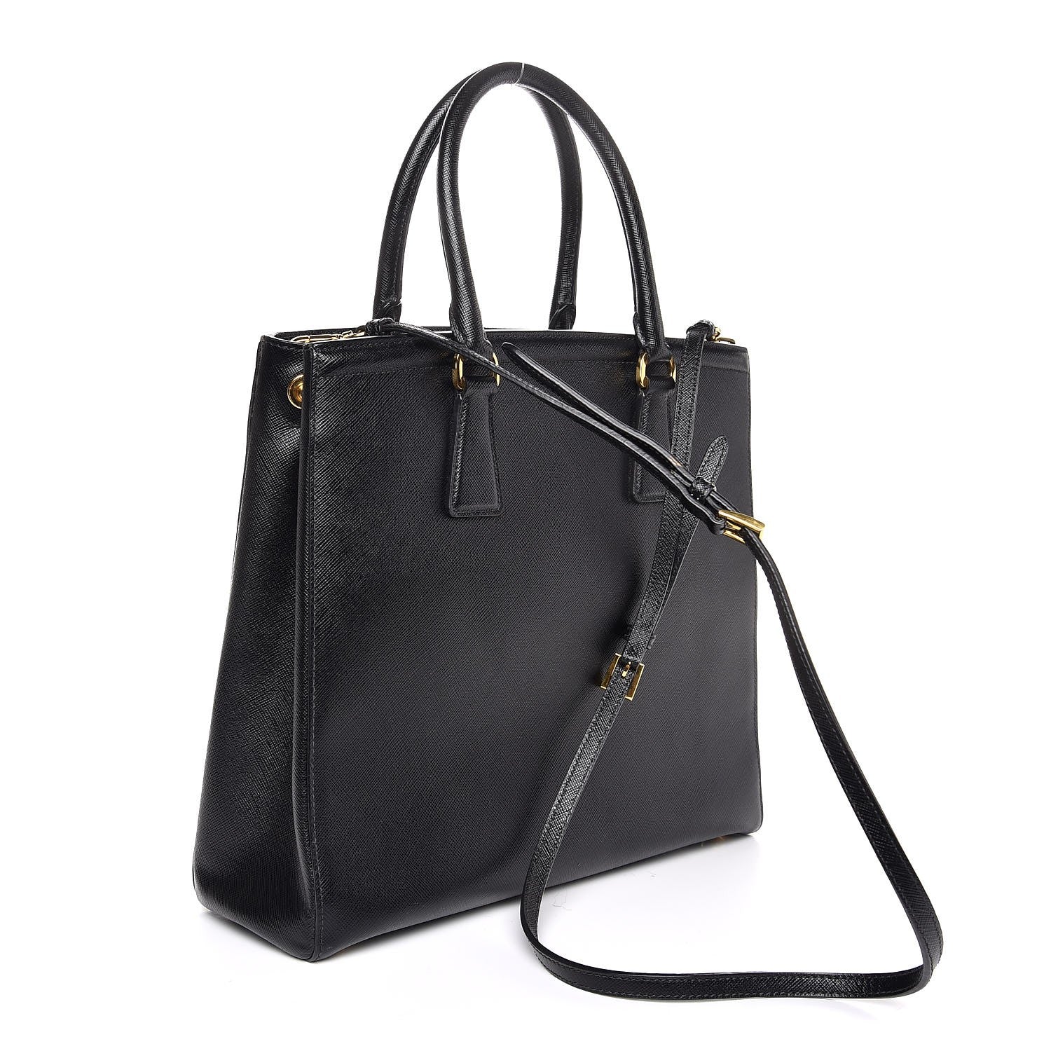 Prada Saffiano Lux Small Parabole Tote Black 3 of 8