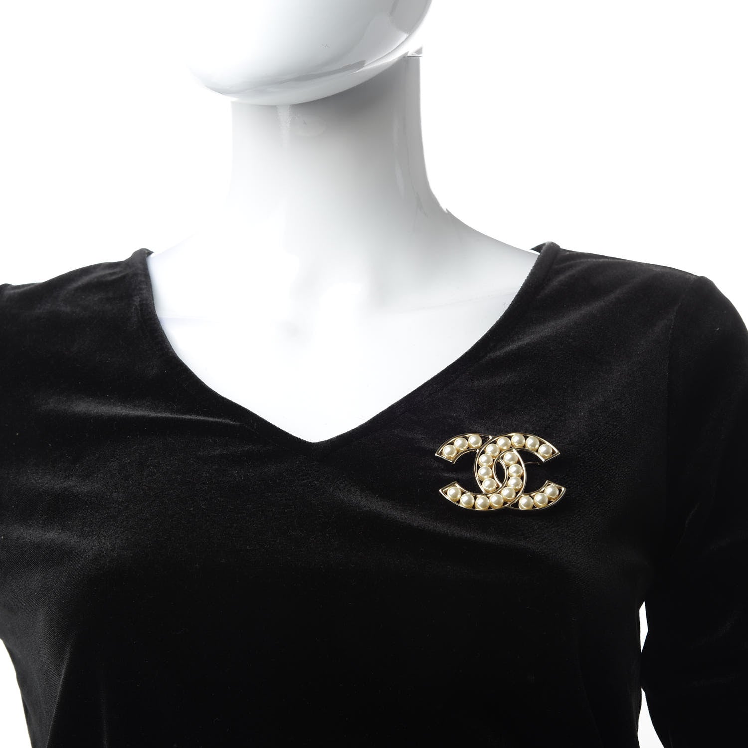 Chanel Pearl CC Brooch Light Gold 2 of 4