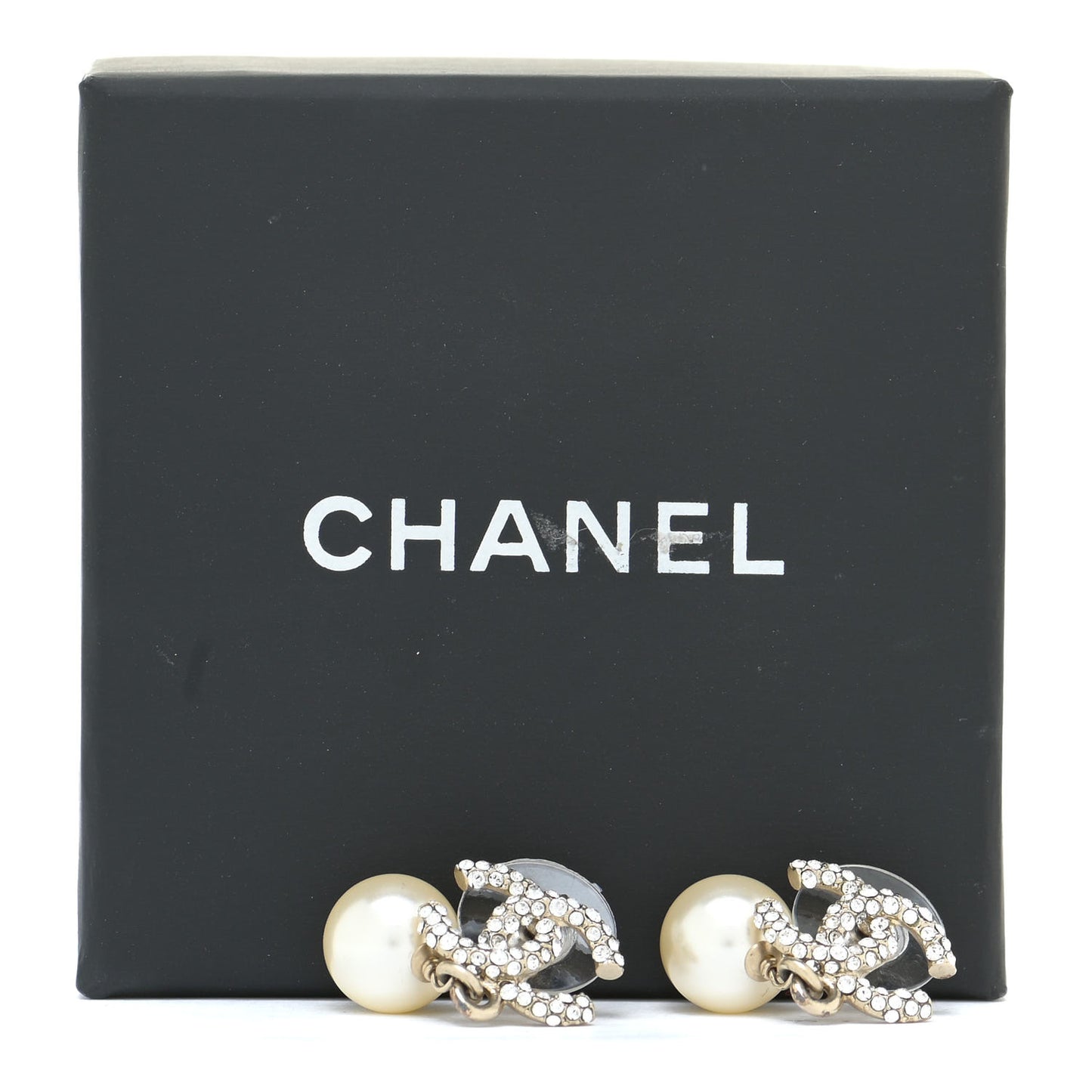 Pearl CC Drop Earrings Gold Silver
