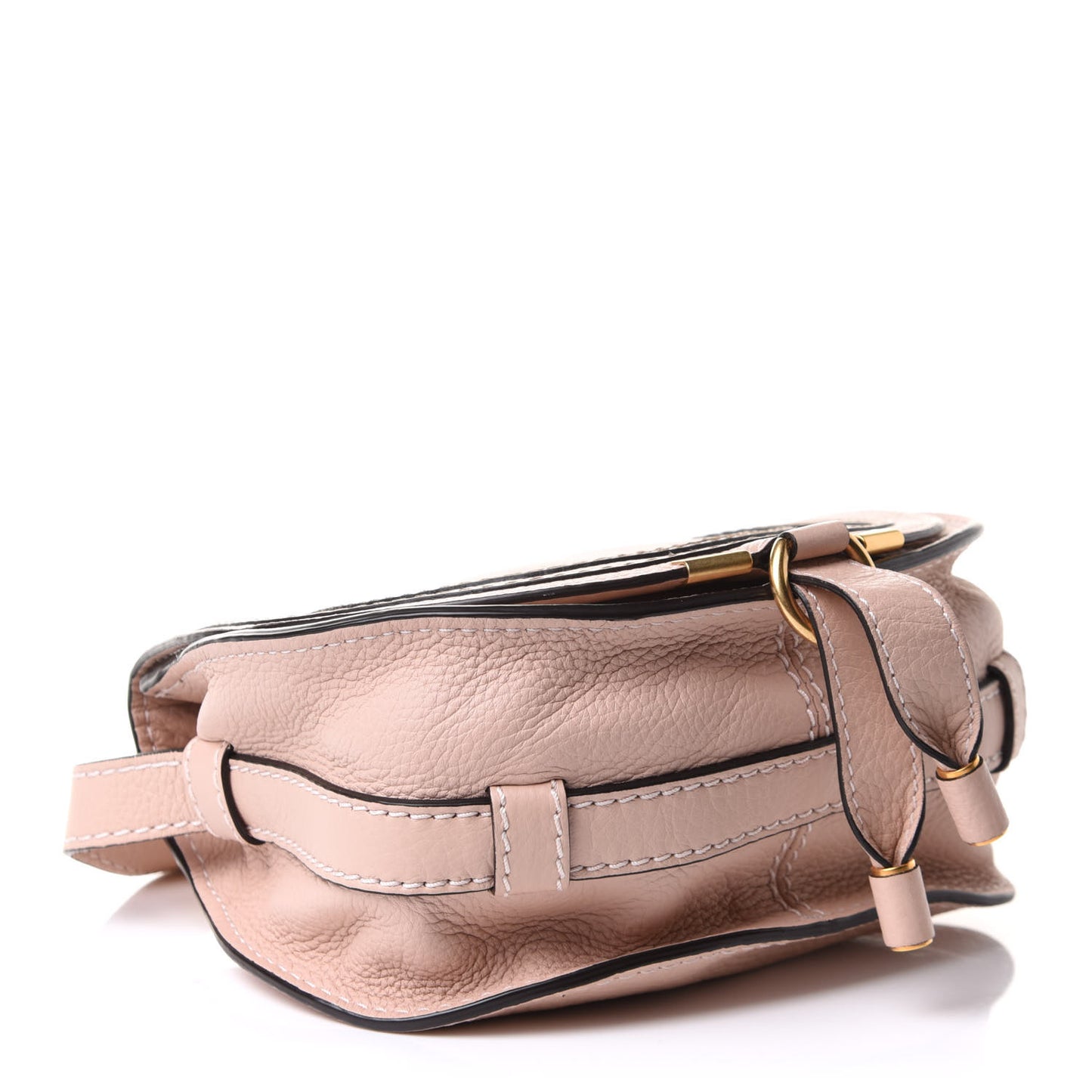 Calfskin Marcie Round Crossbody Bag Blush Nude