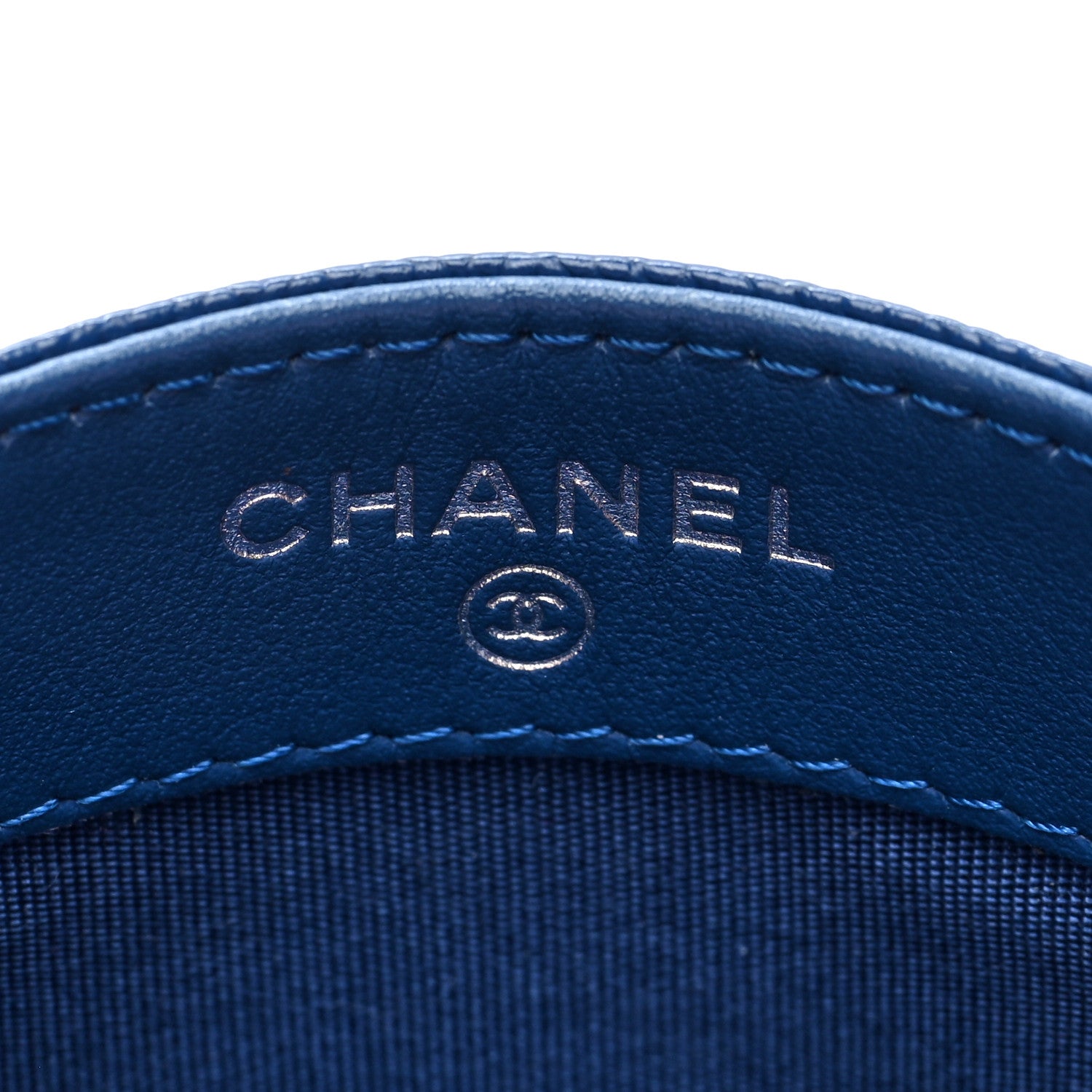 Chanel Caviar Timeless CC Card Holder Wallet Blue 6 of 8