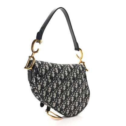 Christian Dior Oblique Saddle Bag Blue 3 of 10