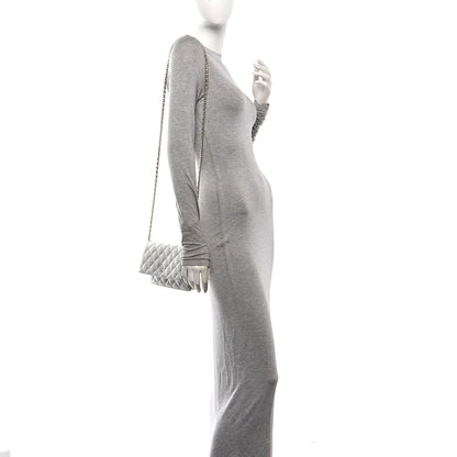 Chanel Metallic Lambskin Quilted Wallet On Chain WOC Silver 2 of 11