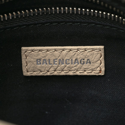 Balenciaga Agneau Classic Silver Hardware Mini City Logo Strap Light Beige Black 7 of 12